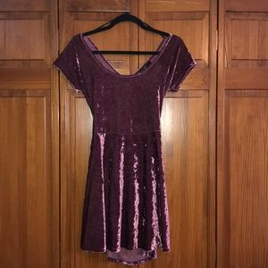 Maroon Velvet Skater Dress